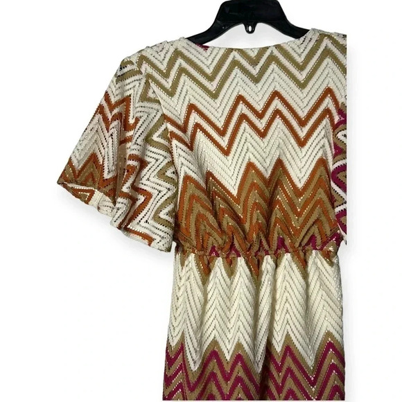 1821. JUDITH MARCH CUTOUT LACE MINI DRESS BOHO THEMED CHEVRON MATERIAL‎ SIZE SM - Picture 8 of 9